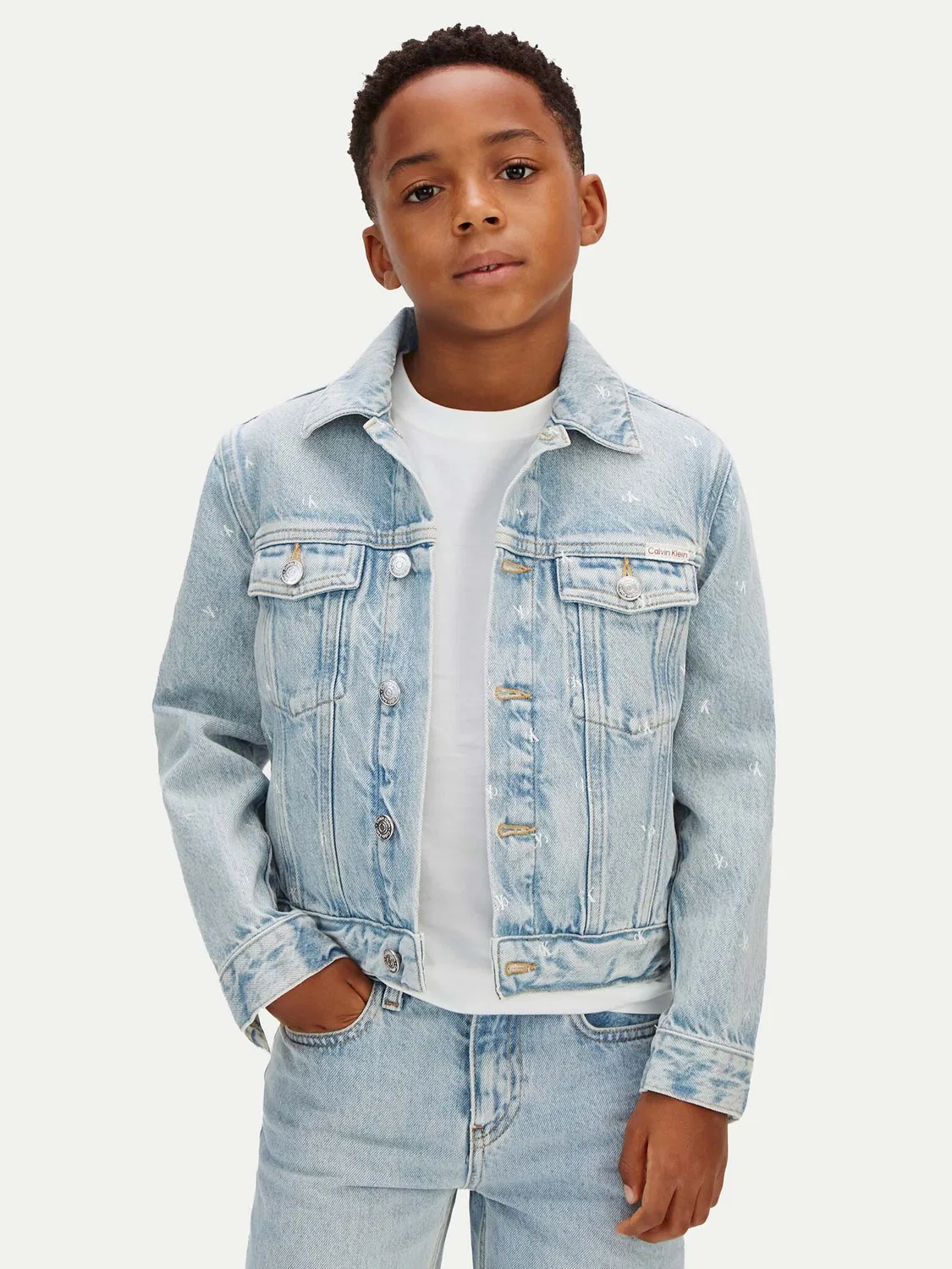 Джинсовая куртка стандартного кроя для мальчика Calvin Klein Jeans, синий
