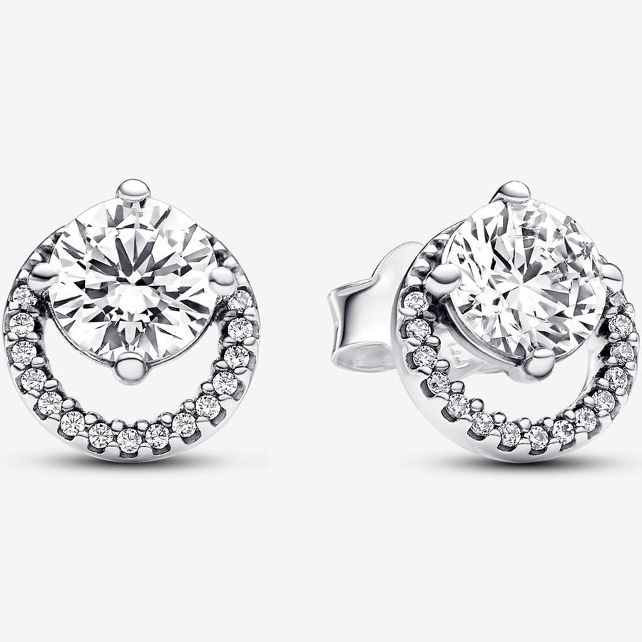

Серьги Pandora Sparkling Round Halo, серебро