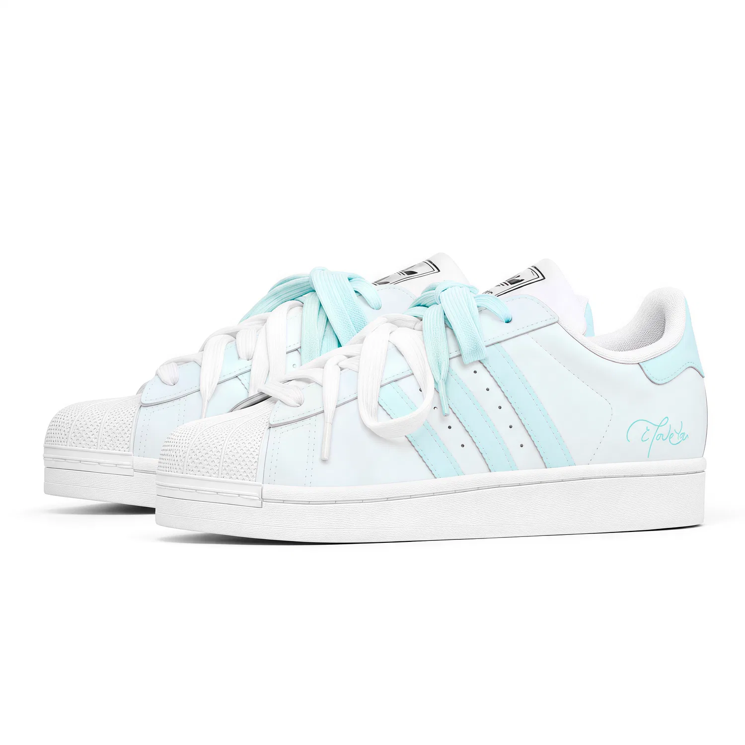 Детские кеды для скейтбординга Superstar 2 Adidas Originals, Light Cyan — фото 4