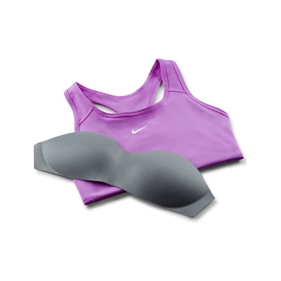 Спортивный бюстгальтер без рукавов Nike Dri-FIT Swoosh, Фиолетовый — фото 3