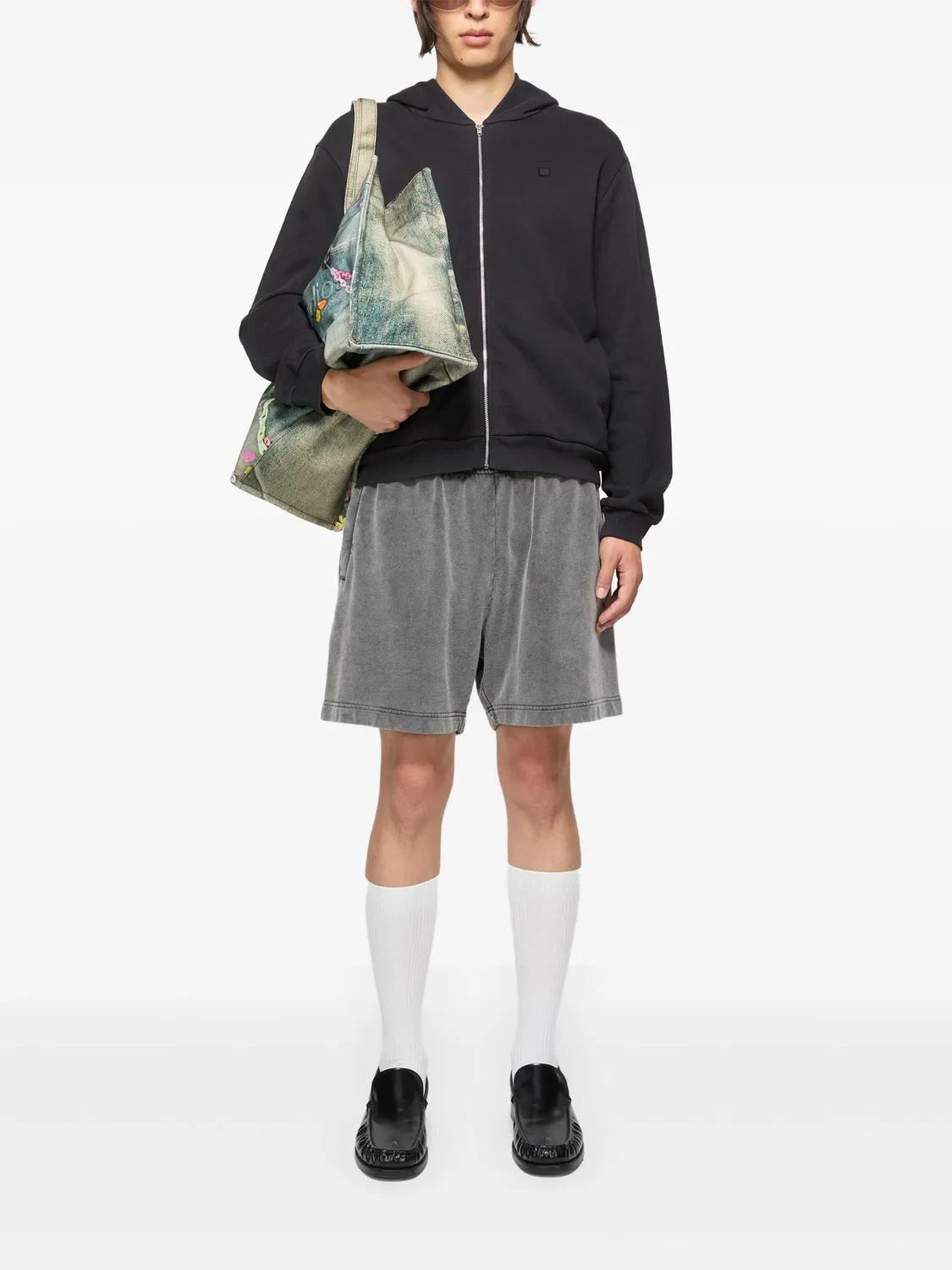 Черная толстовка на молнии Acne Studios, черный — фото 4