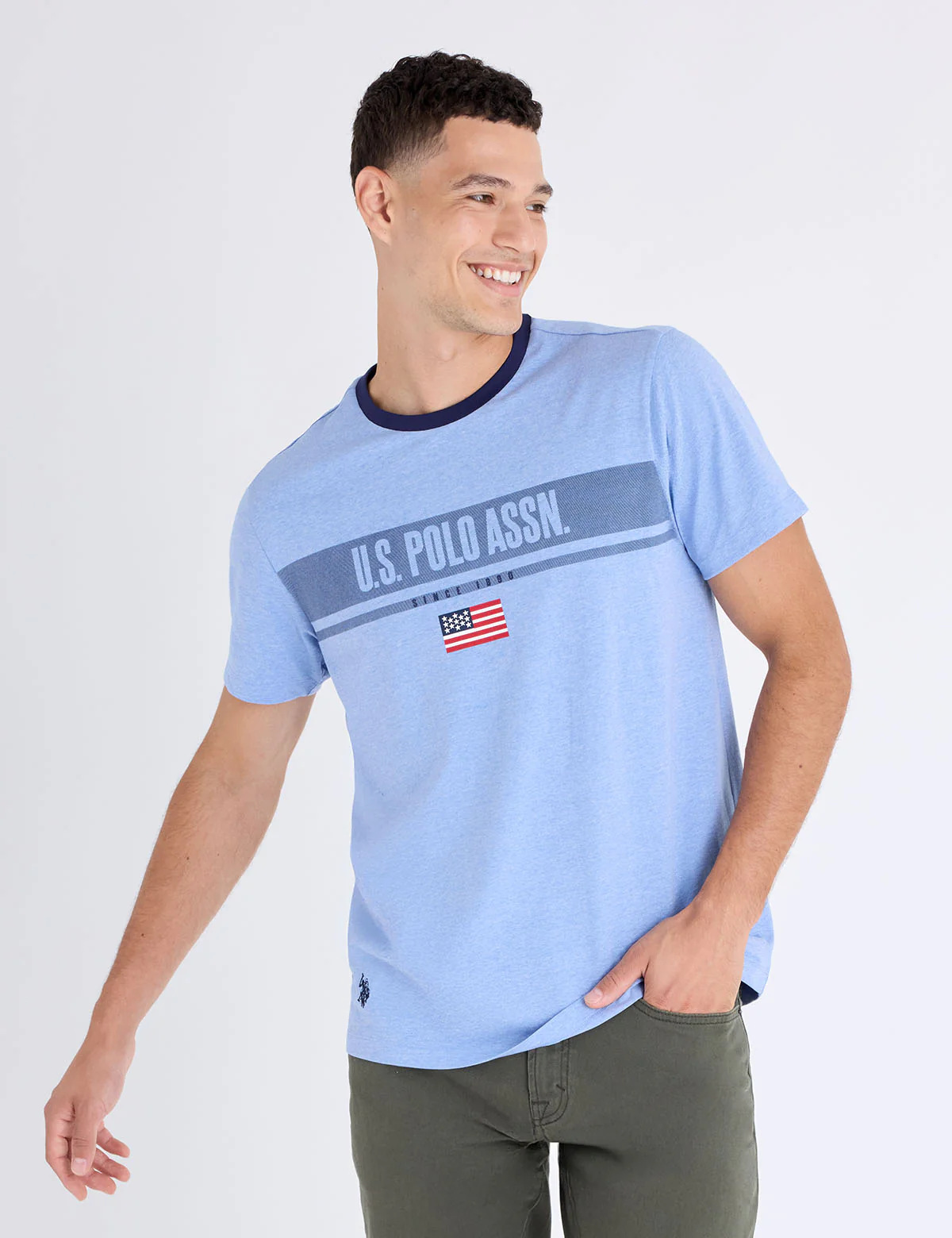 

Футболка U.S. Polo Assn Tricot Wordmark Jersey Graphic, голубой, Синий, Футболка U.S. Polo Assn Tricot Wordmark Jersey Graphic, голубой