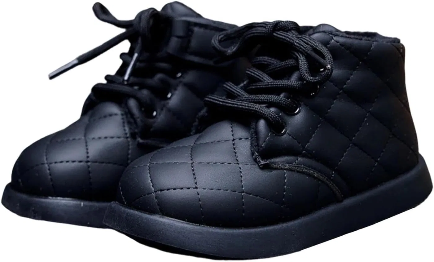 Детские зимние ботинки для девочек с бантом SHOPESSA, Black