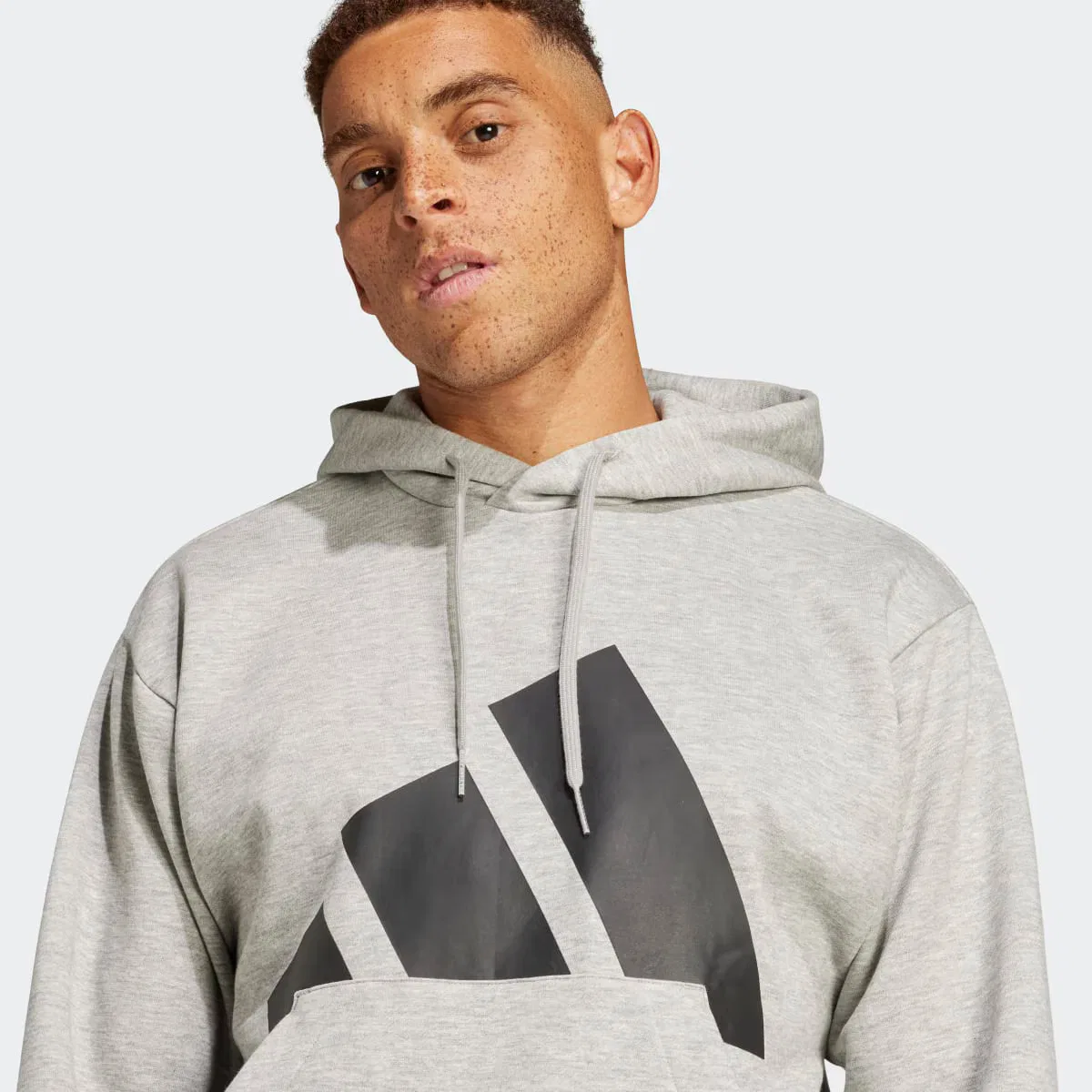 Мужская толстовка, Essentials Big Logo Fleece, adidas, серый — фото 4