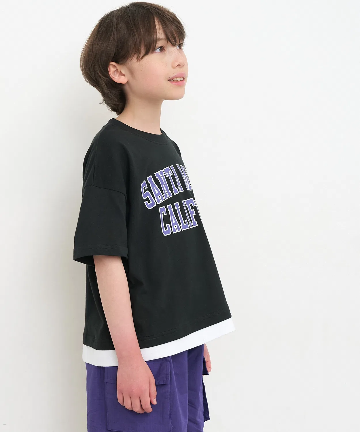 Coca（coca） Детская футболка с длинным рукавомс принтом Layered College coca, Black — фото 3
