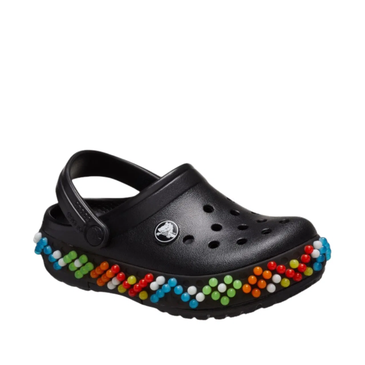 Детские сабо с принтом Crocband Colorful Lights Crocs, Черный — фото 2