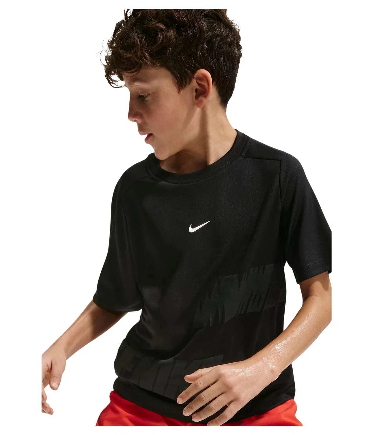 Футболка с коротким рукавом Multi Dri-FIT (для маленьких и больших детей) Nike Kids, Black/White — фото 3