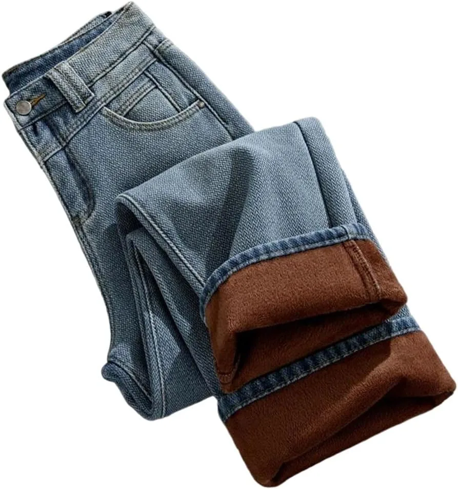 

Женские зимние утепленные джинсы с флисом High-Rise Loose Straight для фигуры типа «груша»