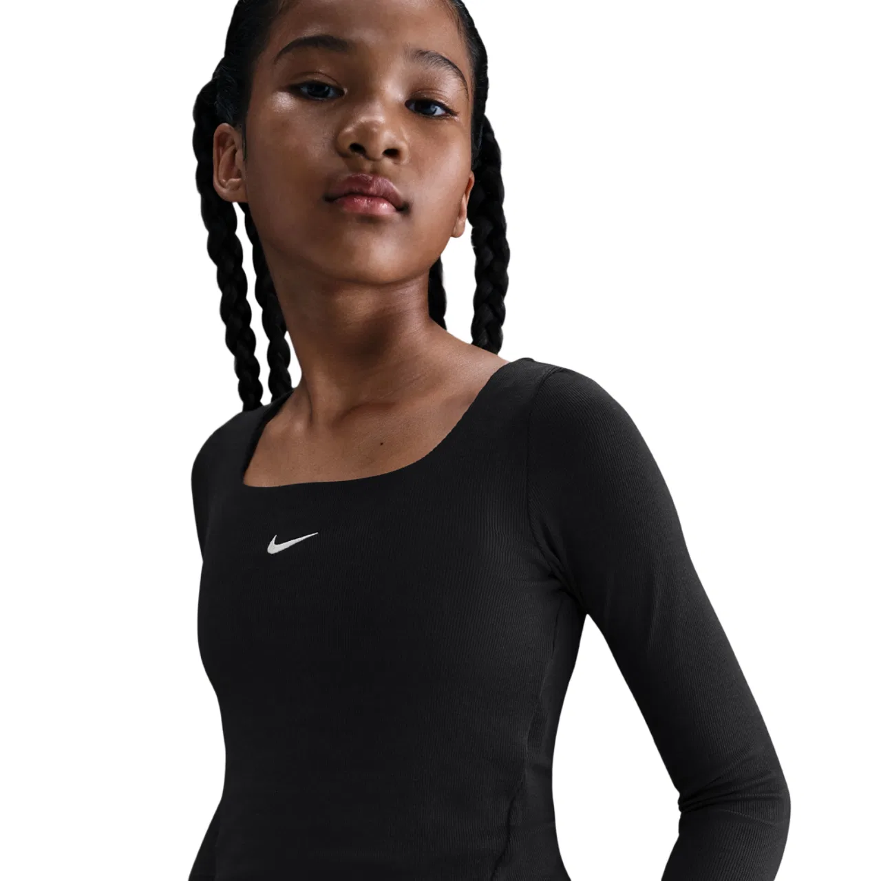 Футболка с длинным рукавом для девочек Sty Star Nike, черный/белый