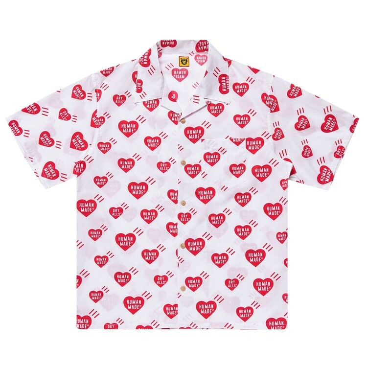 

Рубашка Human Made Heart Pattern Aloha Shirt 'White', белый