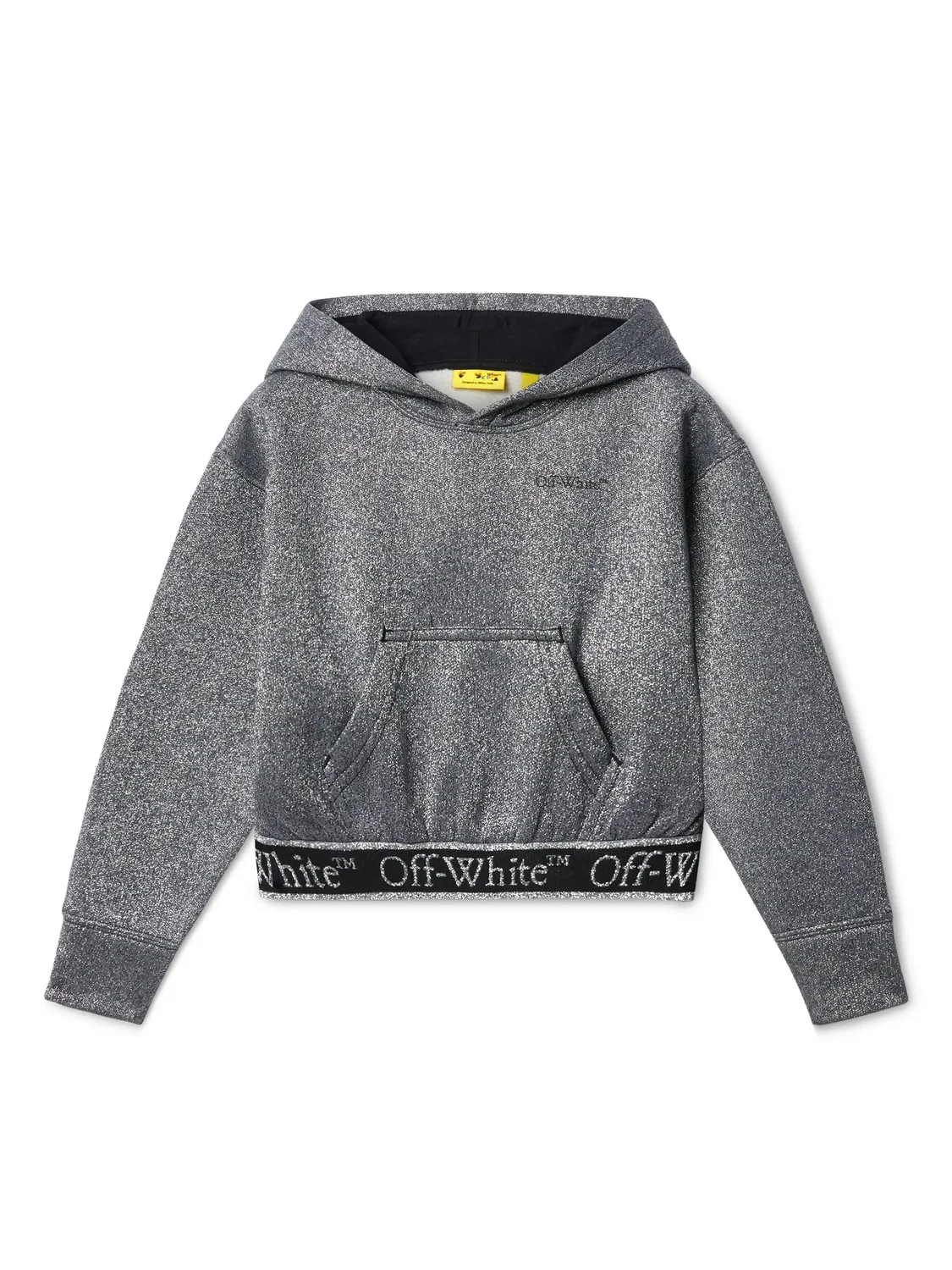 Металлический худи с логотипом OFF-WHITE, серый