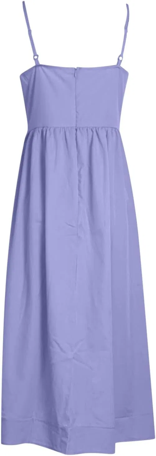 Женское летнее платье с U-образным вырезом и оборкой, Purple — фото 4