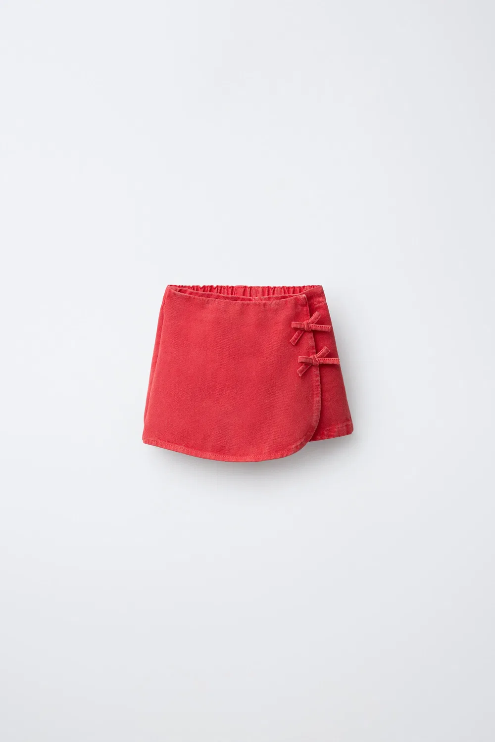 Юбка-шорты из саржи с бантиками ZARA, Red