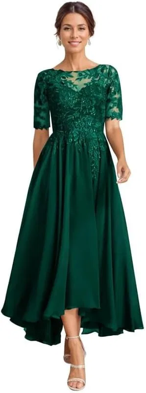 Женское платье для матери невесты с кружевными аппликациями MJ87, Teal