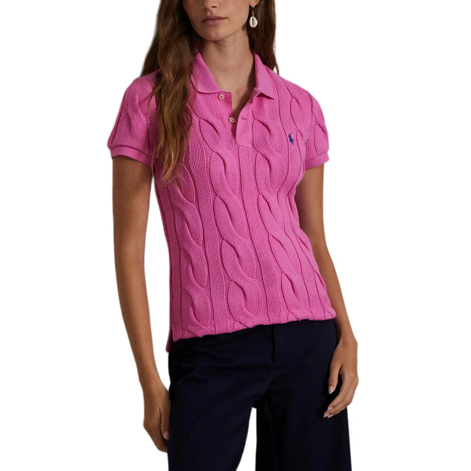 Женское поло с зауженным кроем Pink Polo Ralph Lauren, Pink — фото 2