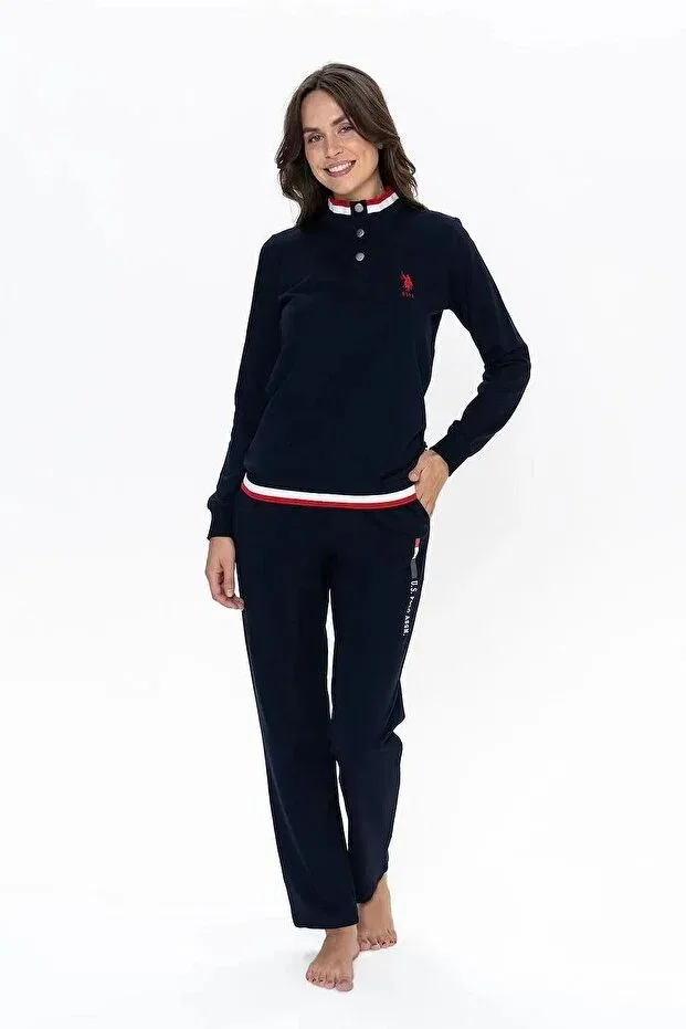 Женский пижамный комплект с длинным рукавом U.S. Polo Assn., Lacıvert