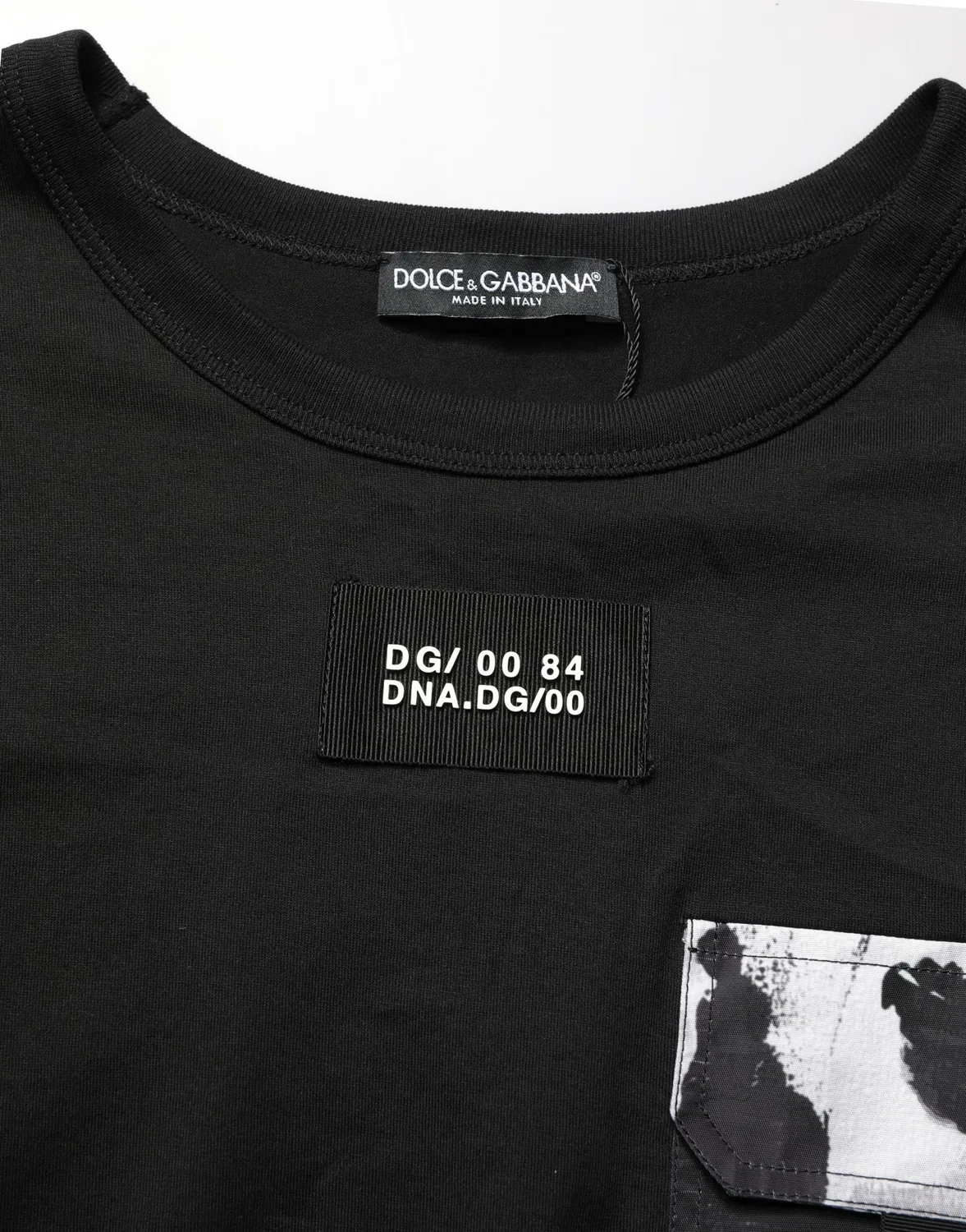 Мужская футболка с принтом Black Camouflage Pocket Oversized Dolce & Gabbana, Black — фото 2