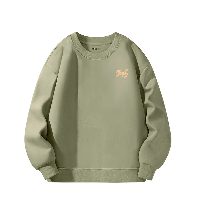 Детский свитшот свободного кроя Tonlion, Цвет: Gray Bean Green