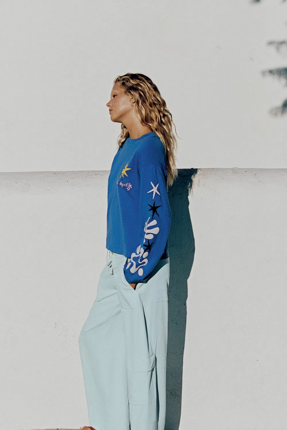 Футболка Анри Матисса с эффектом потертости ZARA, Blue — фото 3