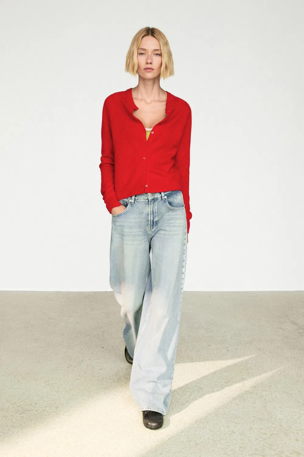 Кардиган Massimo Dutti, вязаный, красный