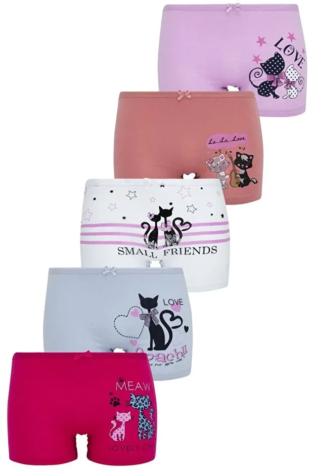 Детские боксеры для девочек хлопковые комплект 5 штук Biyokids, Mixed Colored
