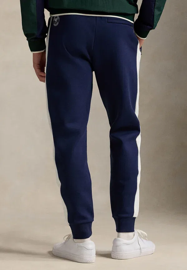 Брюки джоггеры из хлопка и полиэстера Polo Ralph Lauren, белый/темно-синий — фото 3
