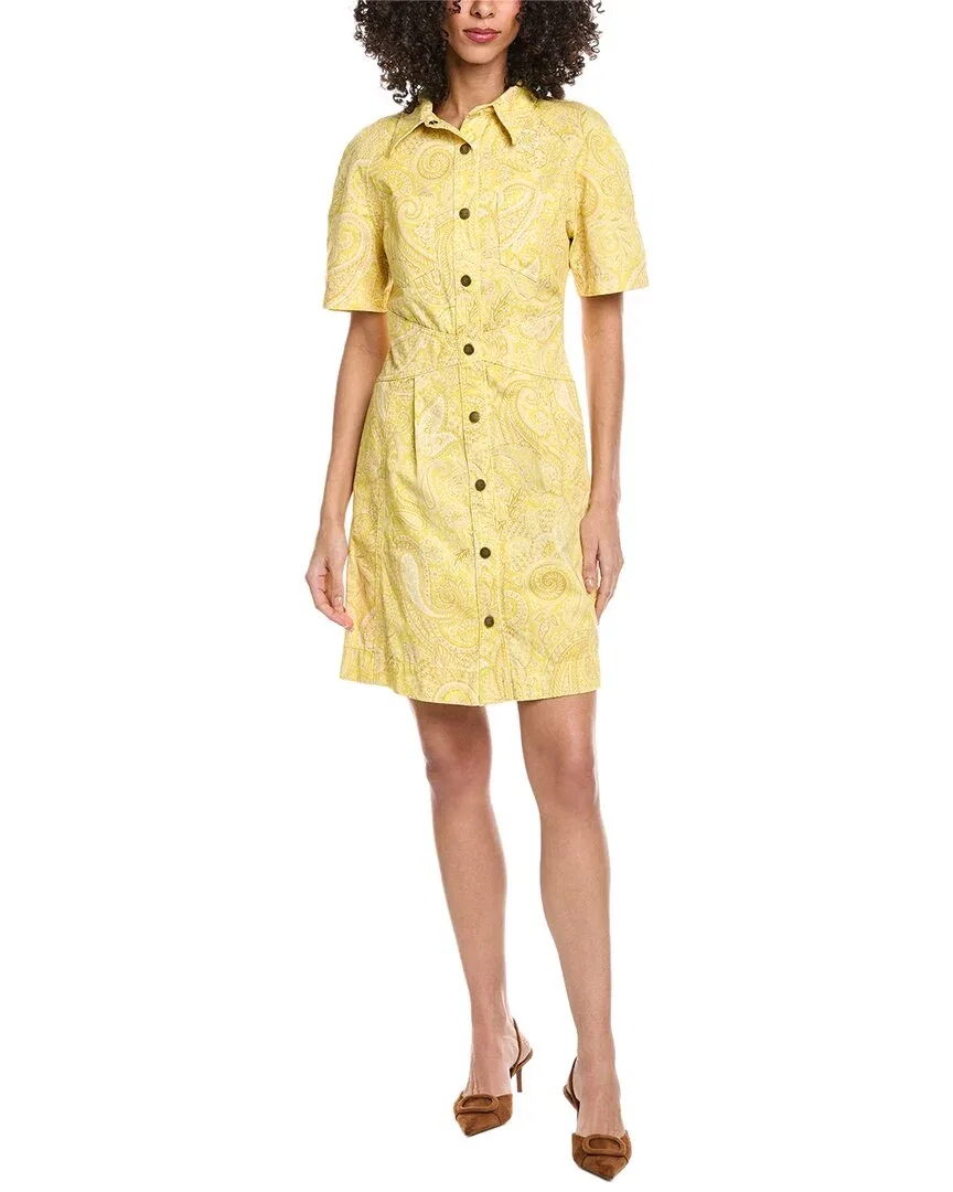 Женское платье-рубашка с принтом Etro, Yellow