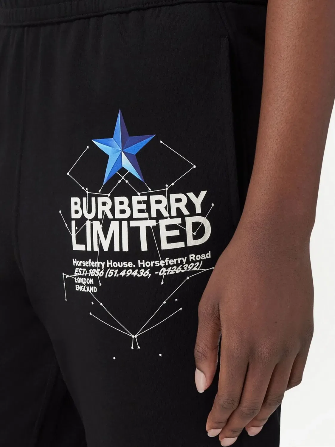 Спортивные брюки хлопковые - черные Burberry, черный — фото 4