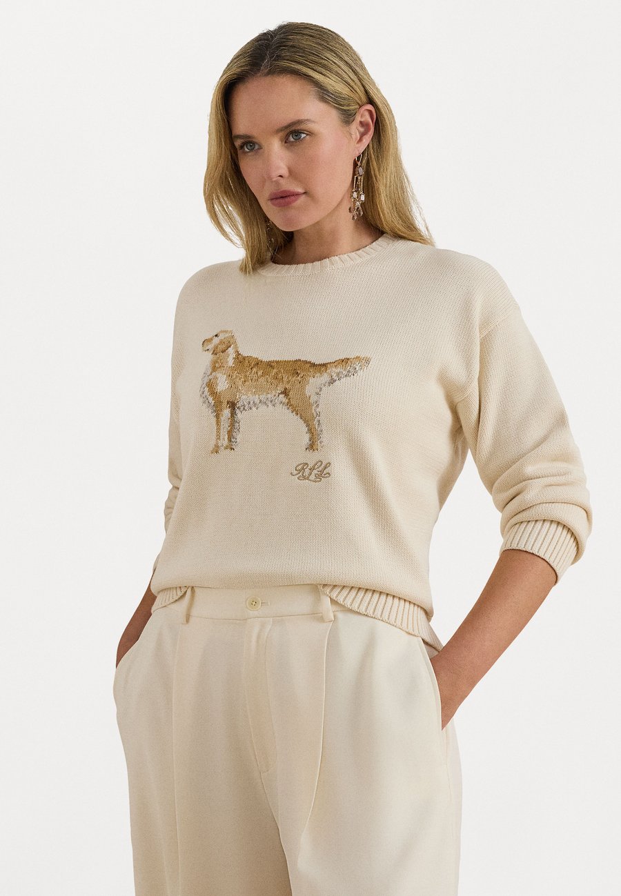 

Джемпер Lauren Ralph Lauren Woman INTARSIA KNIT GOLDEN RETRIEVER SWEATER, Mascarpone Cream/Off-White