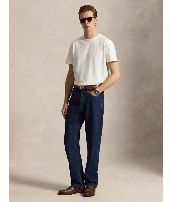 Мужская футболка хлопковая Polo Ralph Lauren, Crema — фото 2