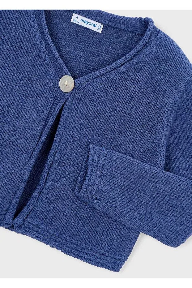 Детское для девочек кардиган с V-образным вырезом Mayoral, Navy Blue — фото 4