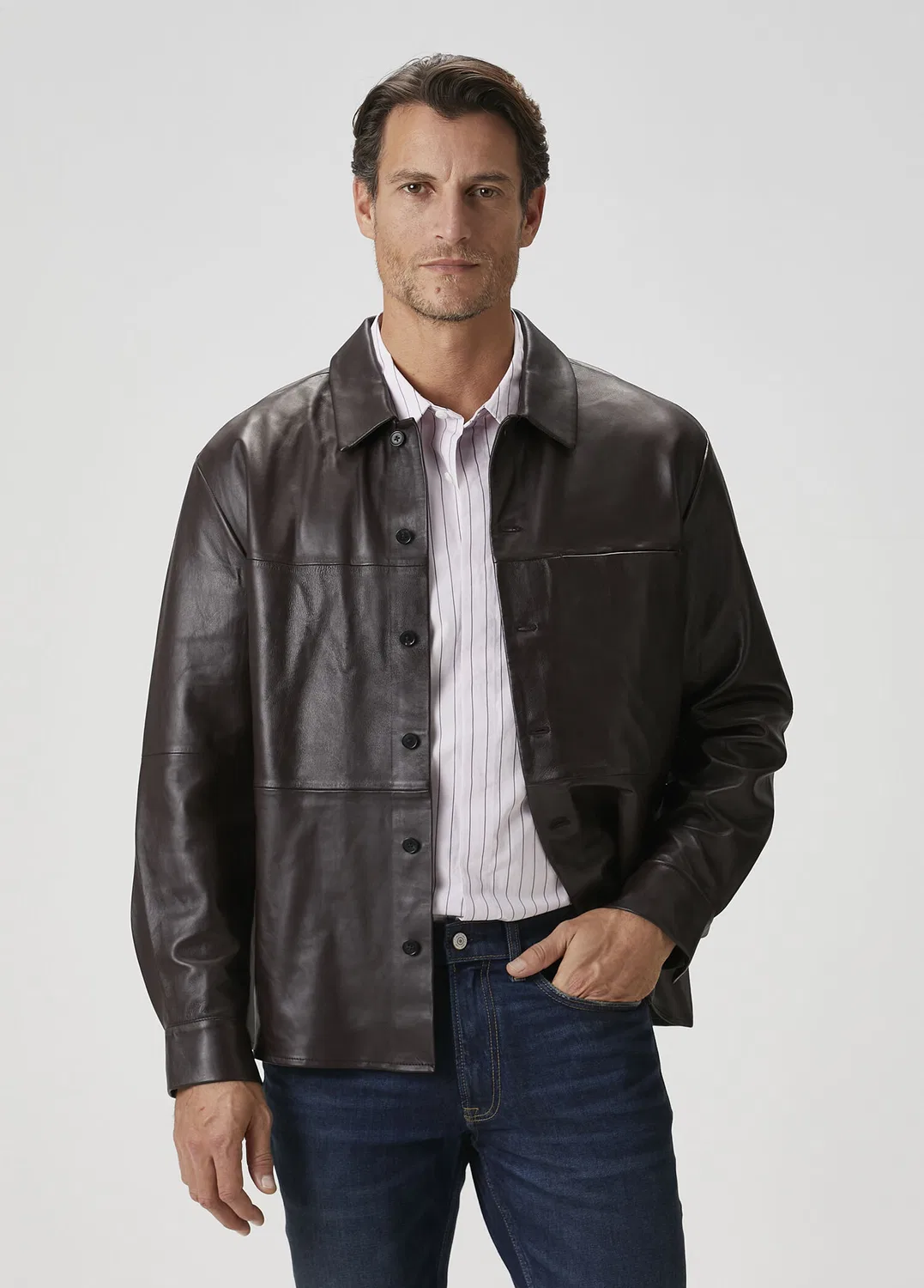 Куртка кожаная Calvin Klein, mor