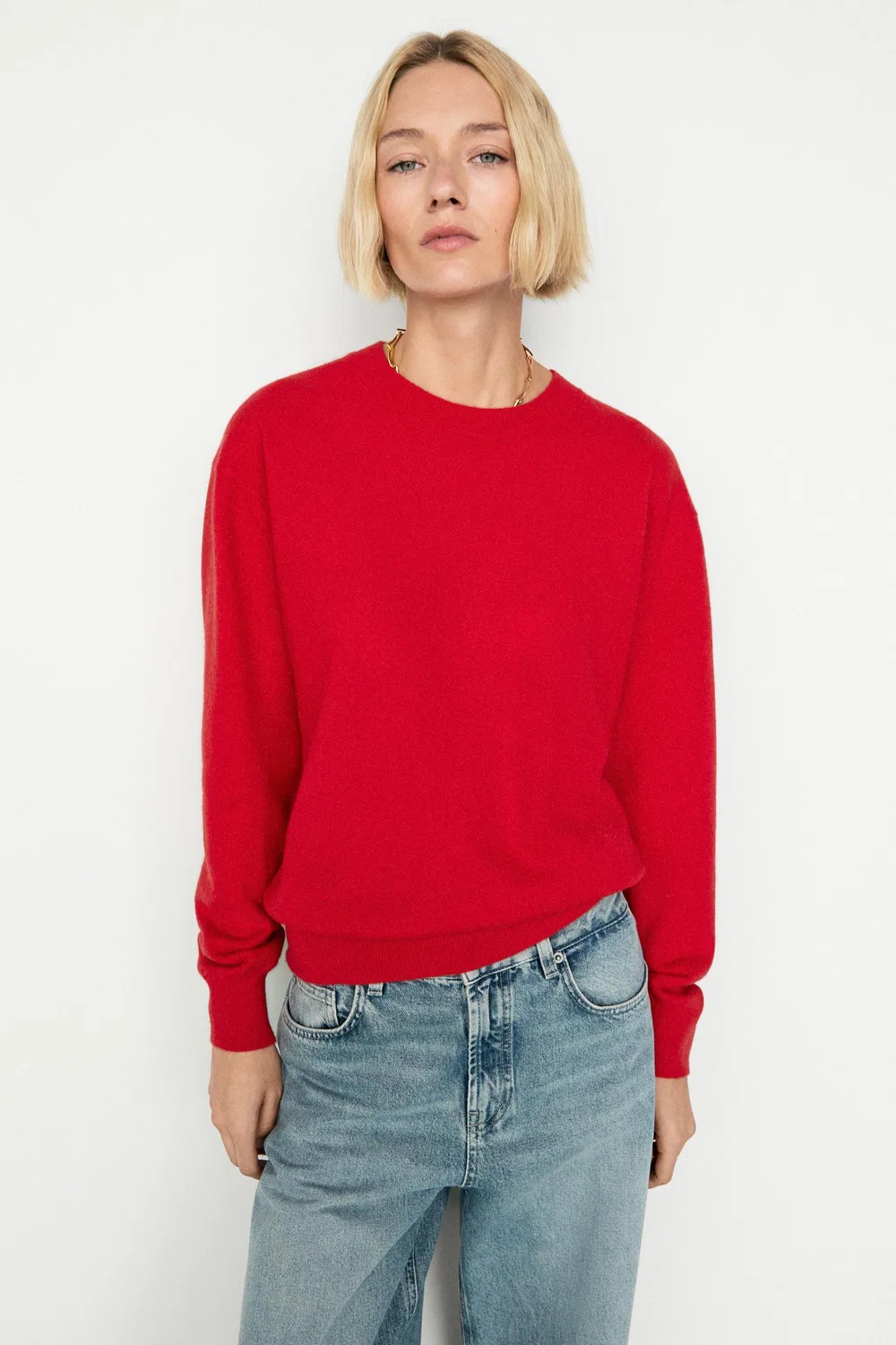 Свитер Massimo Dutti 100% Cashmere Long Sleeve, красный