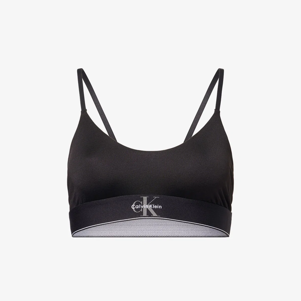 Бюстгальтер-топ из эластичной микрофибры с графическим монограммом Calvin Klein, черный