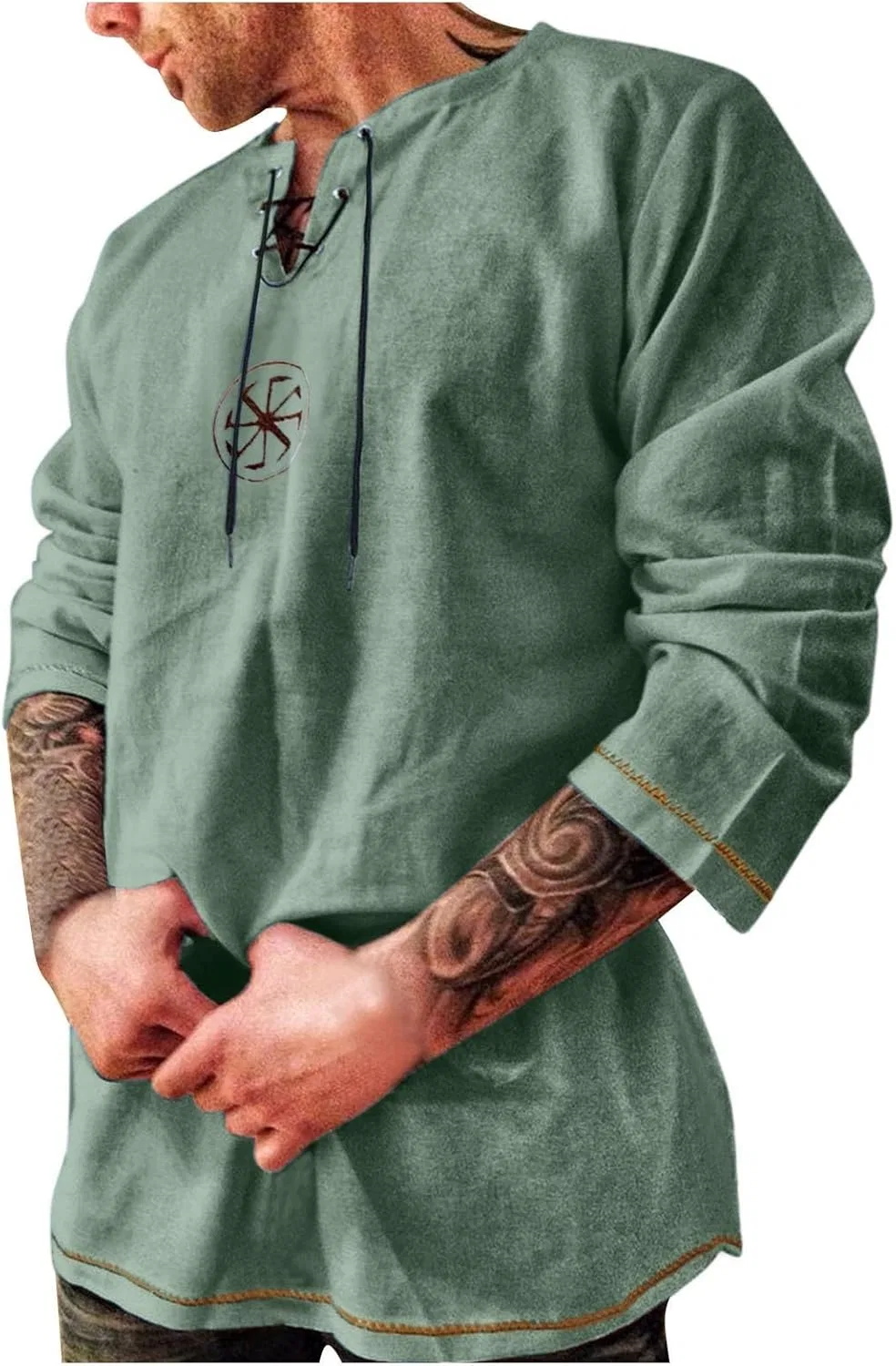 Мужская дышащая футболка с V-образным вырезом из полиэстера, Mint Green