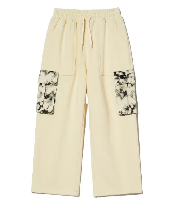 Тренировочные штаны детские комбинированные, Kids dyed combi pants Brownbreath Kids, кремовый — фото 2