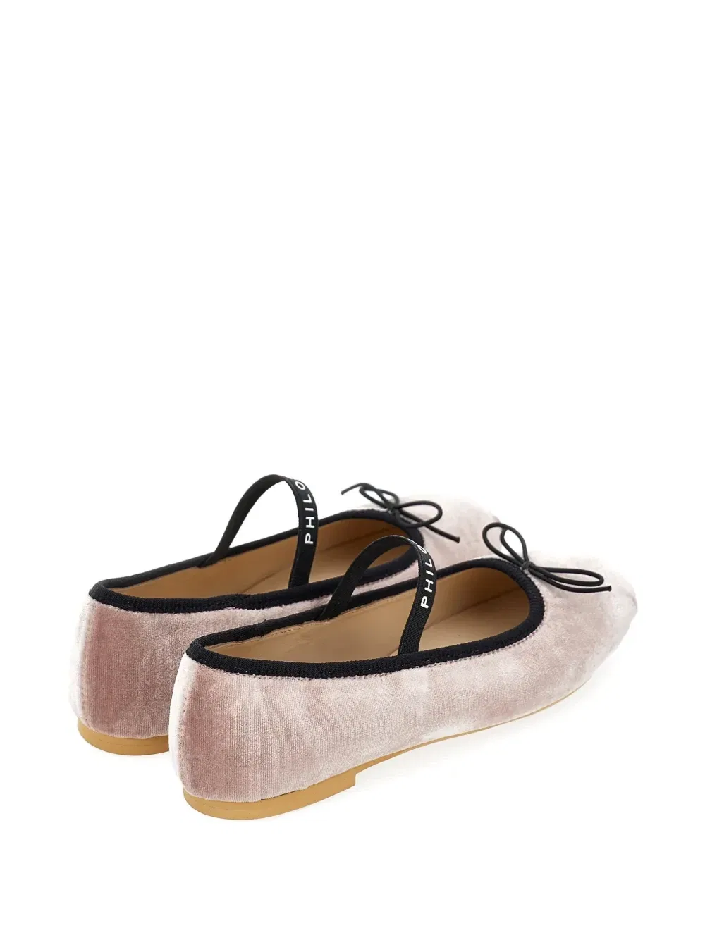 Бархатные балетки с логотипом Philosophy Di Lorenzo Serafini Kids, розовый — фото 3