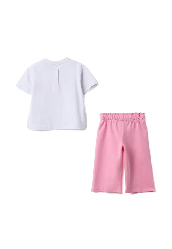 Комплект из футболки и брюк с принтом Tom and Jerry Multicolour set for regular fit - trousers Ovs, White Pink, белый/розовый — фото 2