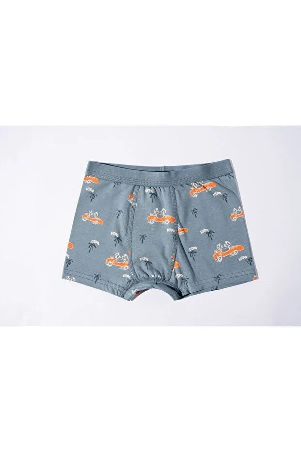 Детские боксеры для мальчиков хлопковые комплект 3 предмета U.S. Polo Assn., Pastel Green-Orange — фото 2