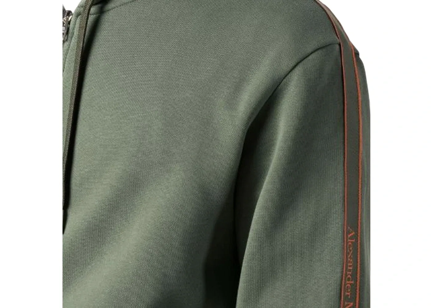 Мужская худи с принтом Side Logo-Print Zip-Up Hoodie Alexander McQueen, Dark Green — фото 2