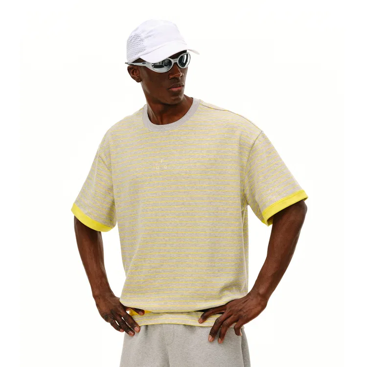 Детская футболка с полосками Unisex Crew Neck FPA, Yellow Stripes — фото 4