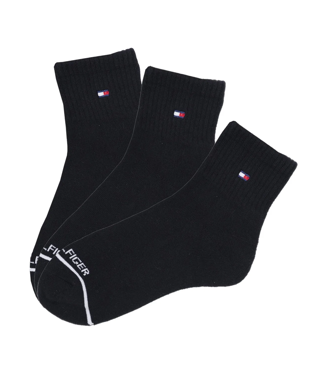 Мужские и женские носки-комплект 3 пары с логотипом TOMMY HILFIGER, Black