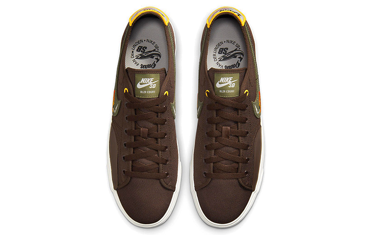 Кроссовки Nike Sb Blazer Court Daan Van Der Linden, коричневый /зеленый — фото 4