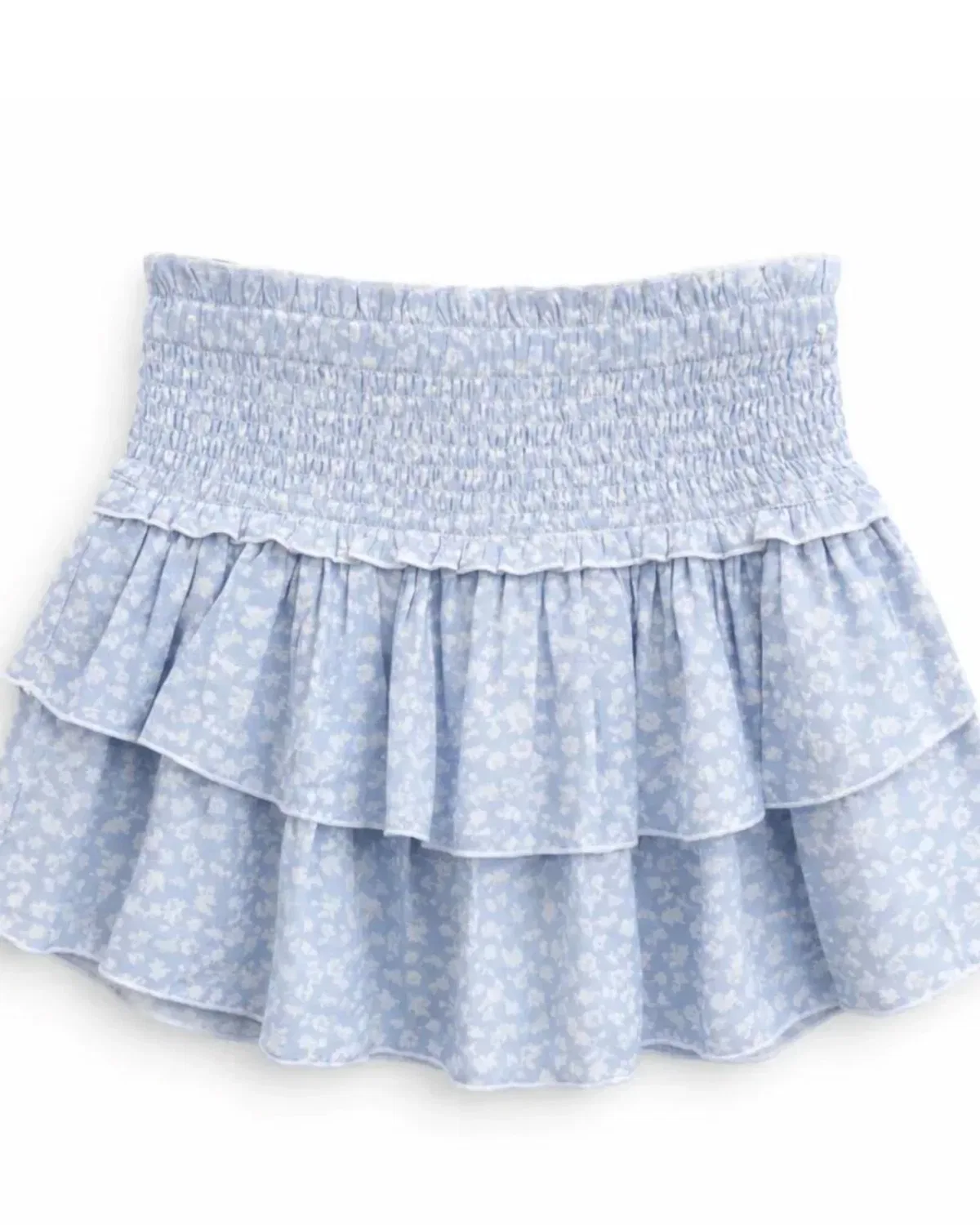 Детская юбка с принтом и оборками Bianca Printed Tiered Ruffle KatieJnyc, Blue Ditsy Floral — фото 2