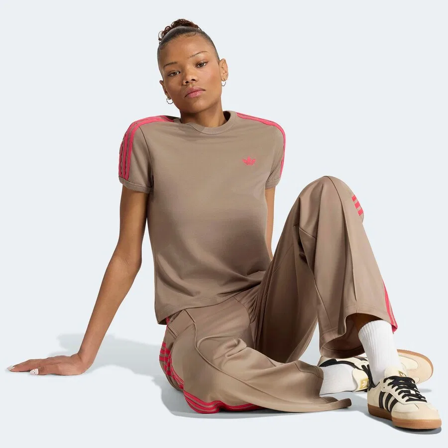 Футболка ADIDAS ORIGINALS бежевого цвета — фото 4