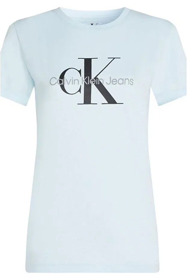 Женская футболка с принтом Monogram Woven Calvin Klein, Blue/Black Print — фото 3