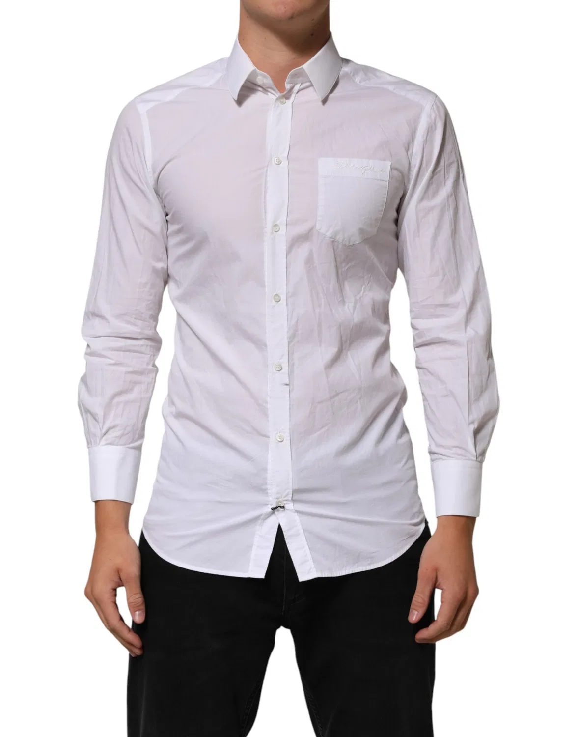 Мужская рубашка с длинным рукавом GOLD Dress Shirt Dolce & Gabbana, White — фото 2