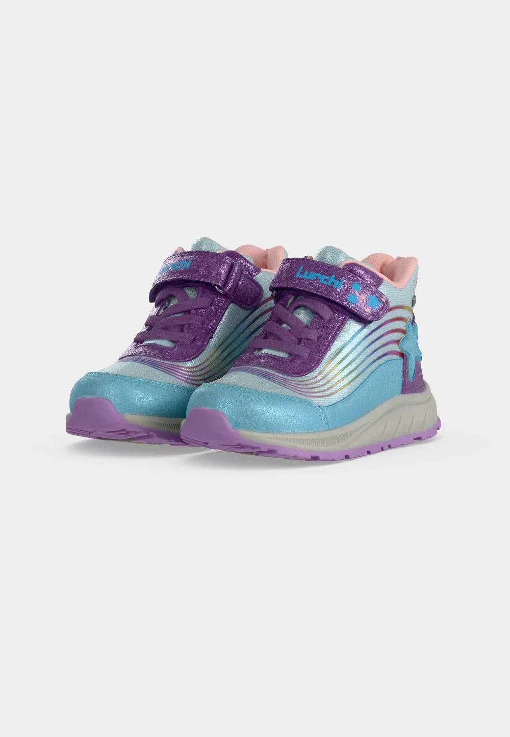 Abella-Tex - высокие кроссовки Lurchi, Blue/Purple Glitter — фото 3