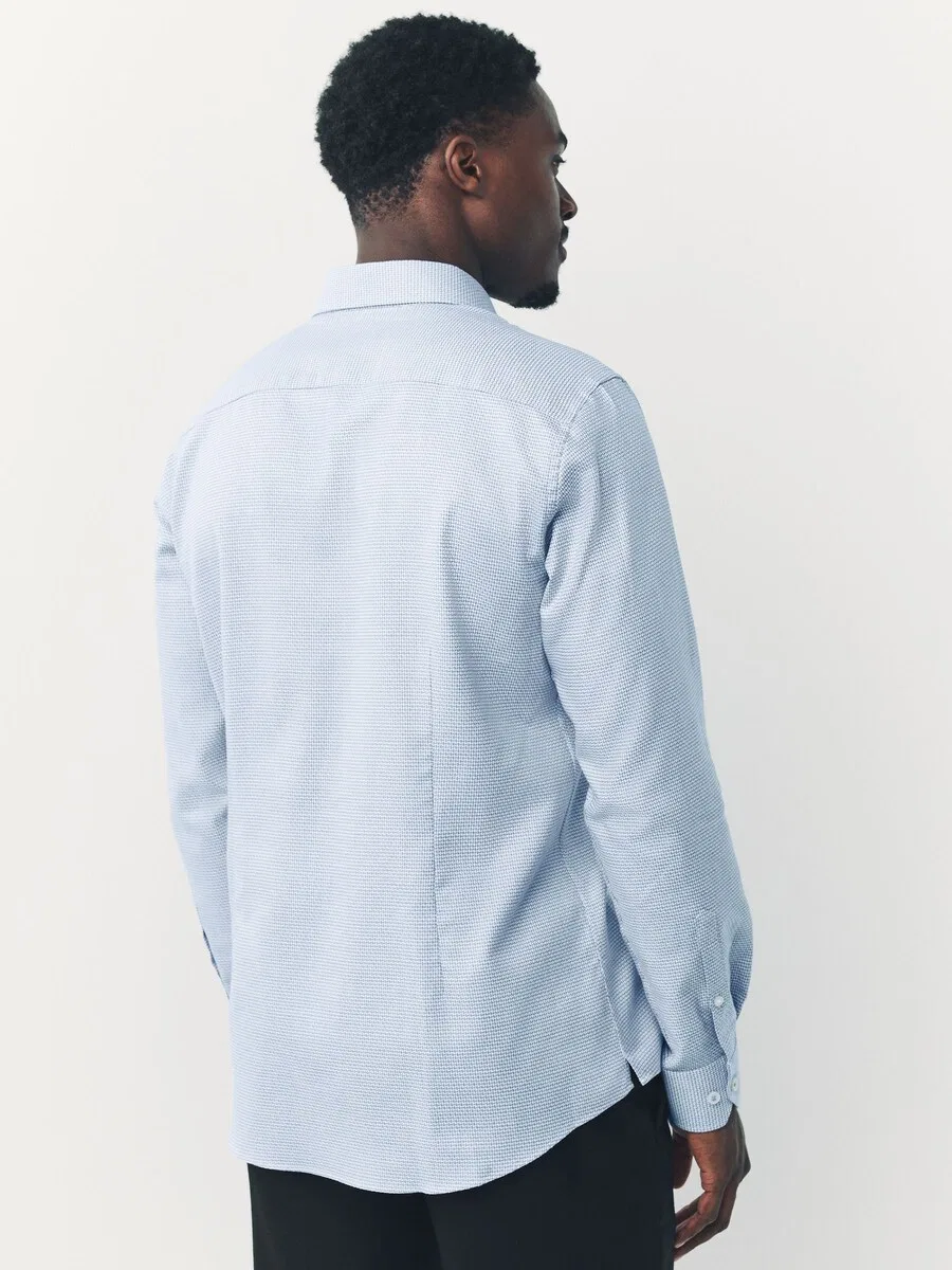Рубашка Next приталенного кроя на пуговицах, небесно-голубого цвета — фото 2