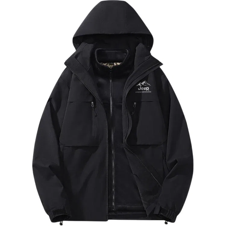 Детская куртка с капюшоном, ветрозащитная, водоотталкивающая, Jeep, White Light Green — фото 3